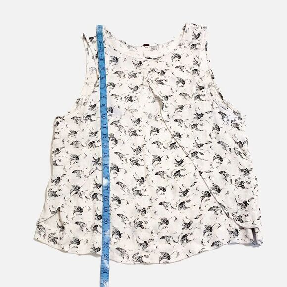 Free People Top Women’s White Black Look Through Keyhole Sleeveless Tank Small - Picture 10 of 11